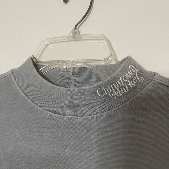 CHINATOWN MARKET gray long sleeve crew neck pullover smiley shirt size Small - Picture 3 of 6